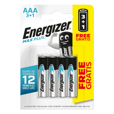 Energizer Mikrotužkové batérie MAX Plus, 4x AAA, 3 + 1 zadarmo