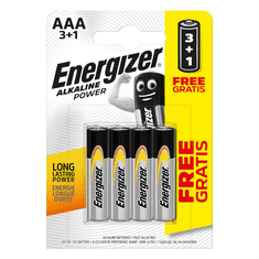 Energizer Mikrotužkové batérie Alkaline Power, 4x AAA, 3 + 1 zadarmo