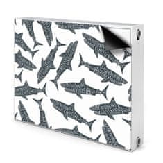 tulup.sk Dekoračný magnet na radiátor Typografie žraloků 80x60 cm