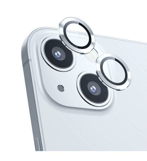 Nuvo ochranné sklo kamery na Apple iPhone 14 a 14 Plus strieborné
