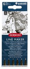 DERWENT Linery "Line Marker", súprava 6 ks, 0,05/0,1/0,2/ 0,3/0,5/0,8 mm, 2305559