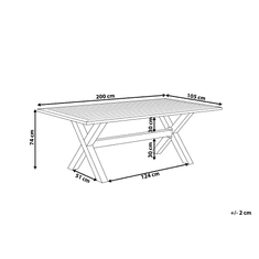 Beliani Hliníkový stôl 200 x 105 cm sivý CASCAIS
