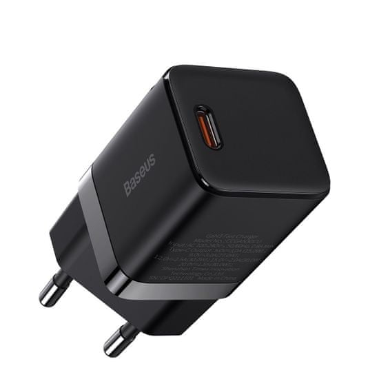 BASEUS GaN3 sieťová nabíjačka USB-C 1C 30W, čierna