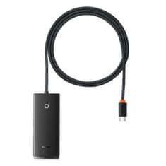 BASEUS Lite HUB adaptér USB-C - 4x USB 1m, čierny