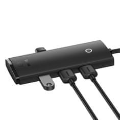 Lite HUB adaptér USB-C - 4x USB 1m, čierny