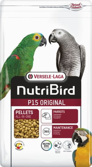 Versele Laga NutriBird P15 Original - základný extrudát pre veľké papagáje s tuzemským ovocím 3 kg