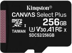 Kingston Micro SDXC Canvas salect Plus 100R 256GB 100MB/s UHS-I + adaptér (SDCS2/256GB)