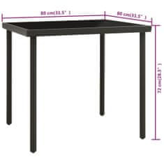 Petromila vidaXL Vonkajší jedálenský stôl antracitový 80x80x72 cm sklo a oceľ
