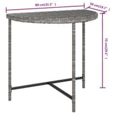 Vidaxl Záhradný stôl sivý 80x50x75 cm polyratan