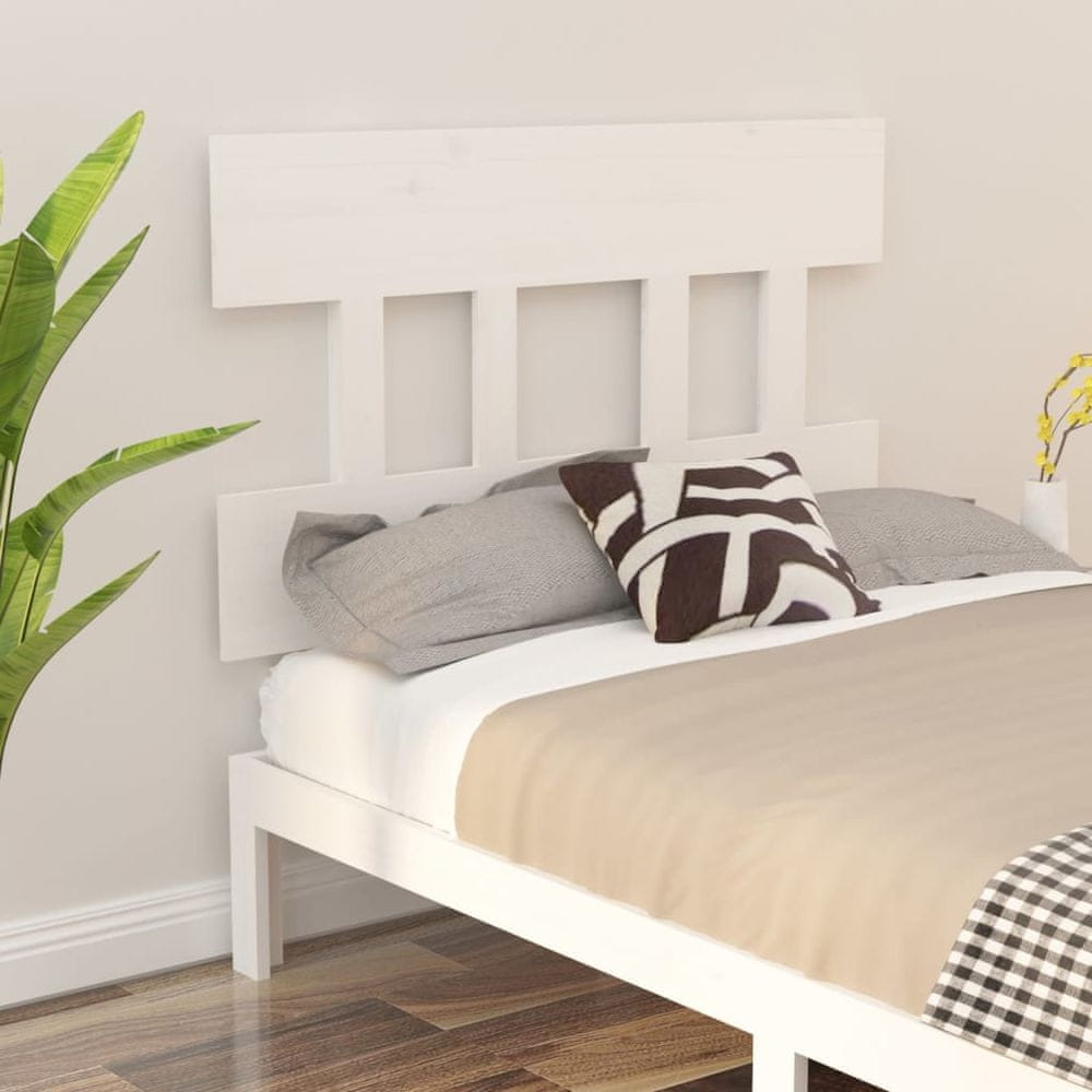 Vidaxl Čelo postele, biele, 93,5x3x81 cm, masívne borovicové drevo