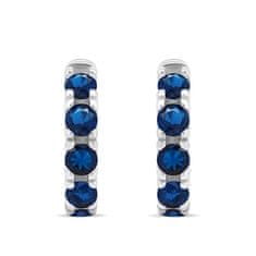 Brilio Silver Drobné strieborné krúžky s modrými zirkónmi EA481WB