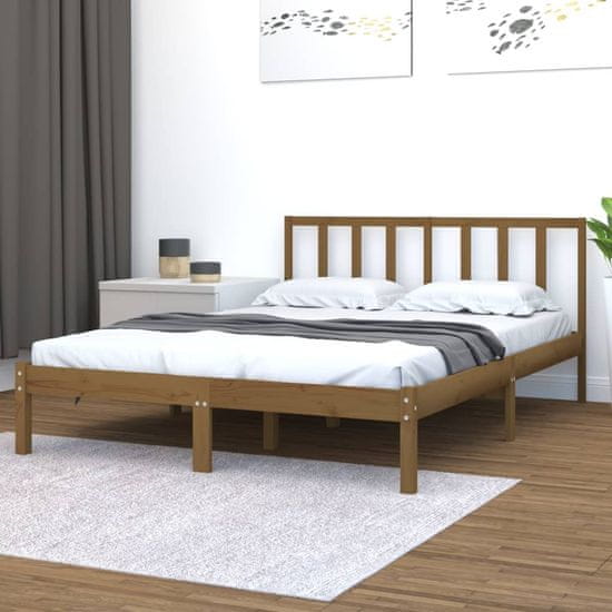 Vidaxl Rám postele, medovo hnedý, masívne borovicové drevo, 140x200 cm