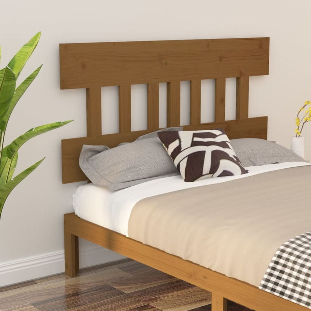 Vidaxl Čelo postele, medovo hnedé, 163,5x3x81 cm, borovicové drevo
