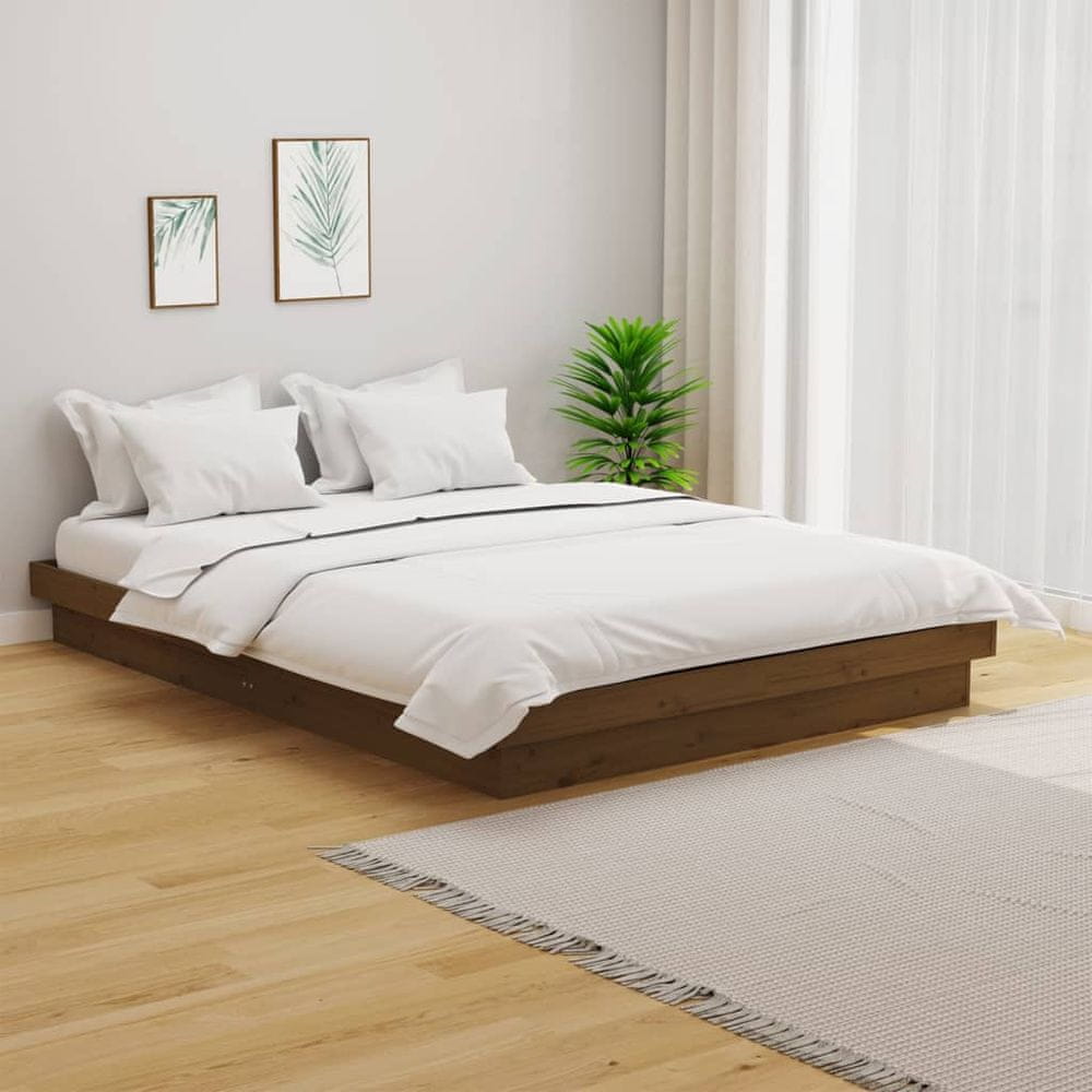 Vidaxl Rám postele, medovo hnedý, masívne drevo, 120 x 200 cm