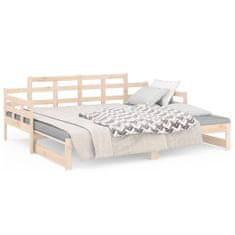 Vidaxl Rozkladacia denná posteľ borovicový masív 2x(90x200) cm