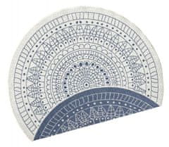 NORTHRUGS Kusový koberec Twin-Wendeteppiche 103104 creme blau – na von aj na doma 200x200 (priemer) kruh