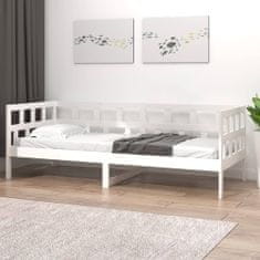 Vidaxl Denná posteľ biela borovicový masív 90x200 cm
