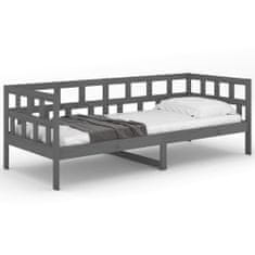 Vidaxl Denná posteľ sivá borovicový masív 90x200 cm