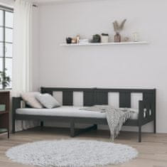 Vidaxl Denná posteľ sivá borovicový masív 90x200 cm