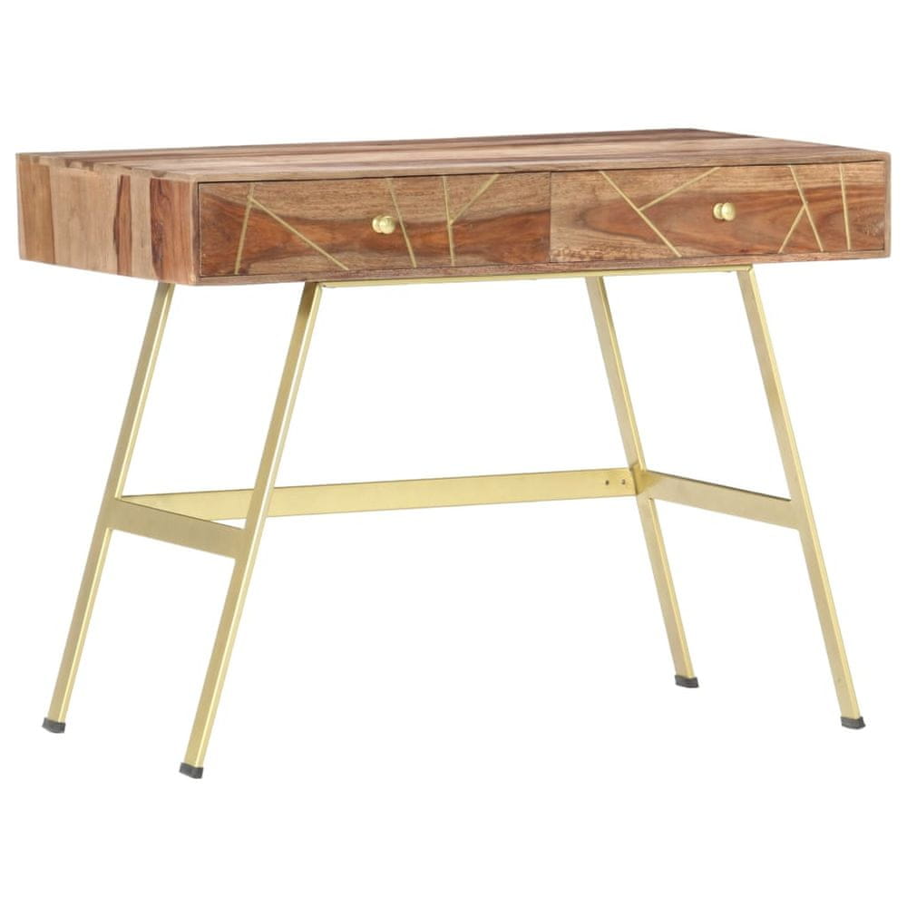 Petromila vidaXL Písací stôl so zásuvkami 100x55x75 cm masívne sheeshamové drevo