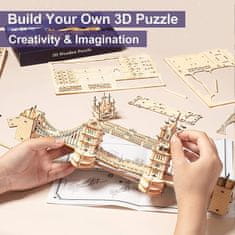 Robotime Rolife Svietiace 3D drevené puzzle Tower Bridge 113 dielikov