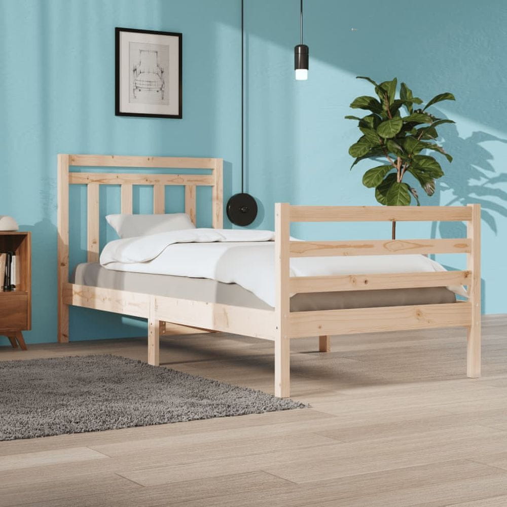 Vidaxl Rám postele, masívne drevo, 90x200 cm