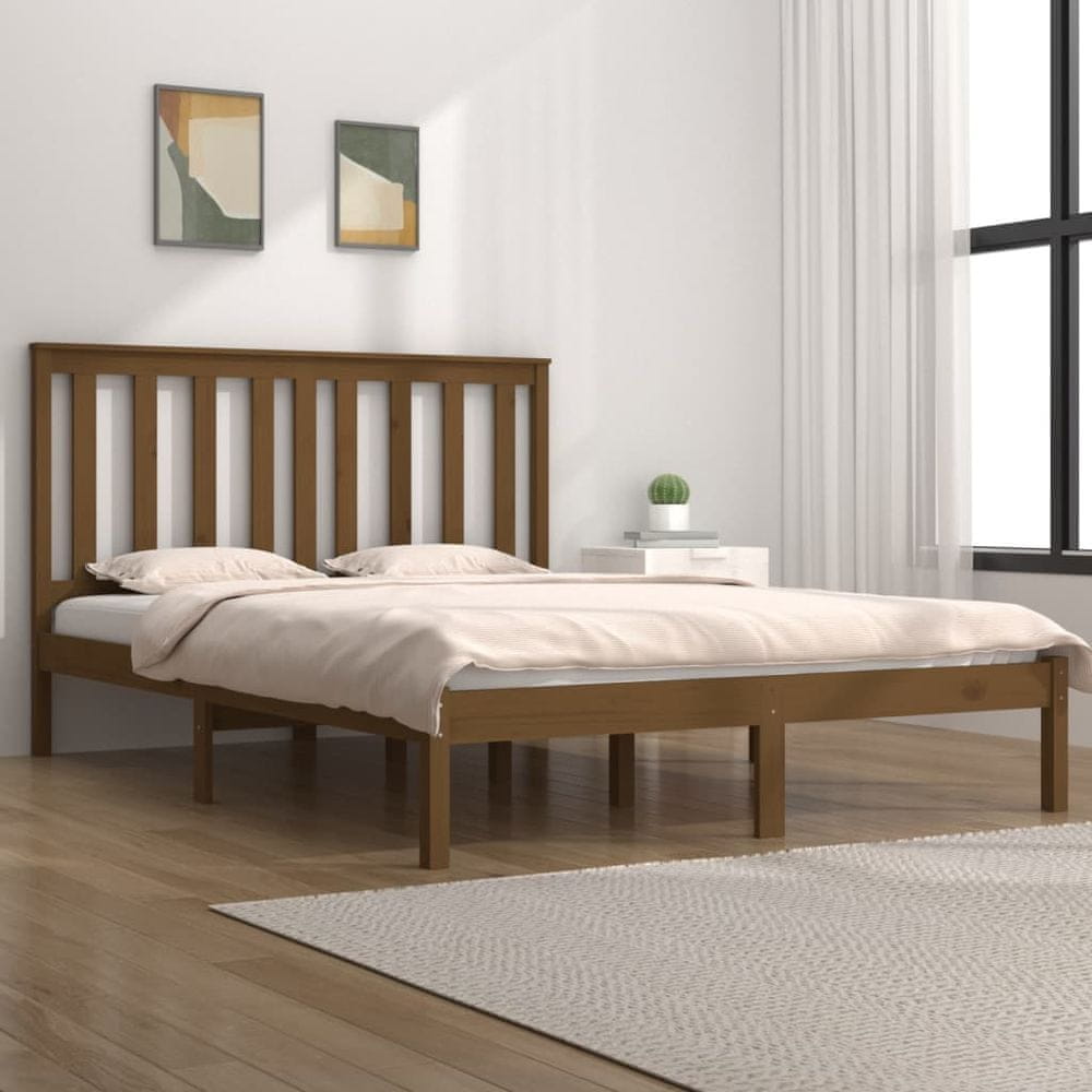 Vidaxl Rám postele, medovo hnedý, borovicové drevo, 120x190 cm, dvojitý