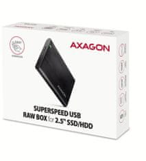 AXAGON EE25-A6M RAW box, čierna