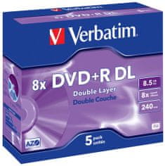 VERBATIM DVD+R DL 8x 8,5GB jewel 5ks
