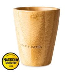 ECORASCALS Bambusový pohár 240 ml so silikónovým prekrytím - modrý