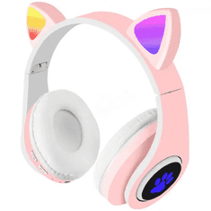 Alum online Bezdrôtové slúchadlá s mačacími ušami - B39M, ružová