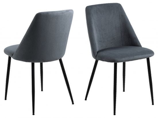 Design Scandinavia Jedálenská stolička Ines (SET 4 ks), šedá