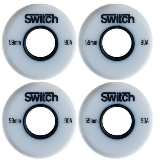 Switch Boards 4 kusov bielych koliesok pre agresívne kolieskové korčule 59 x 24 mm 90A