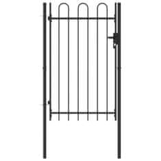 Petromila vidaXL Jednokrídlová plotová brána s oblúkom, oceľ 1x1,5 m, čierna