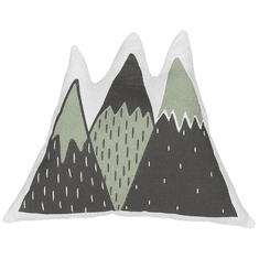 Beliani Detský bavlnený vankúš s horami 60 x 50 cm Zelená a čierna farba INDORE