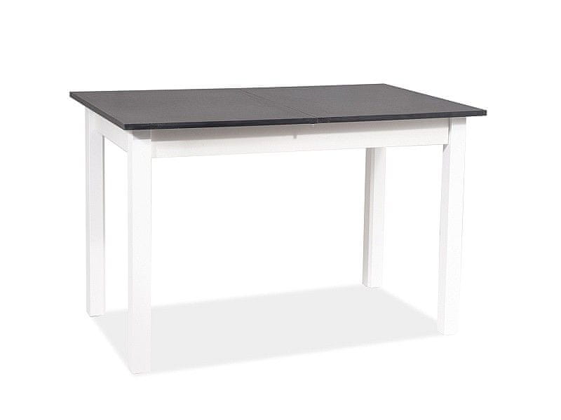 Signal Rozkladací stôl antracit/biely mat HORACY 100 cm (140 cm) x 60 cm