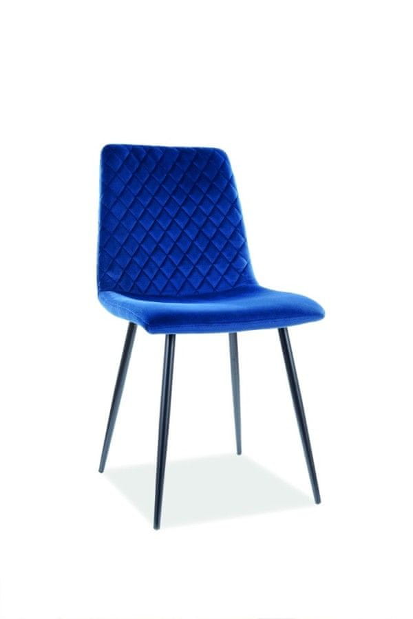 Signal Jedálenská stolička velvet modrá IRYS