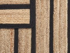 Beliani Jutový koberec 140 x 200 cm béžová/čierna KARADONA
