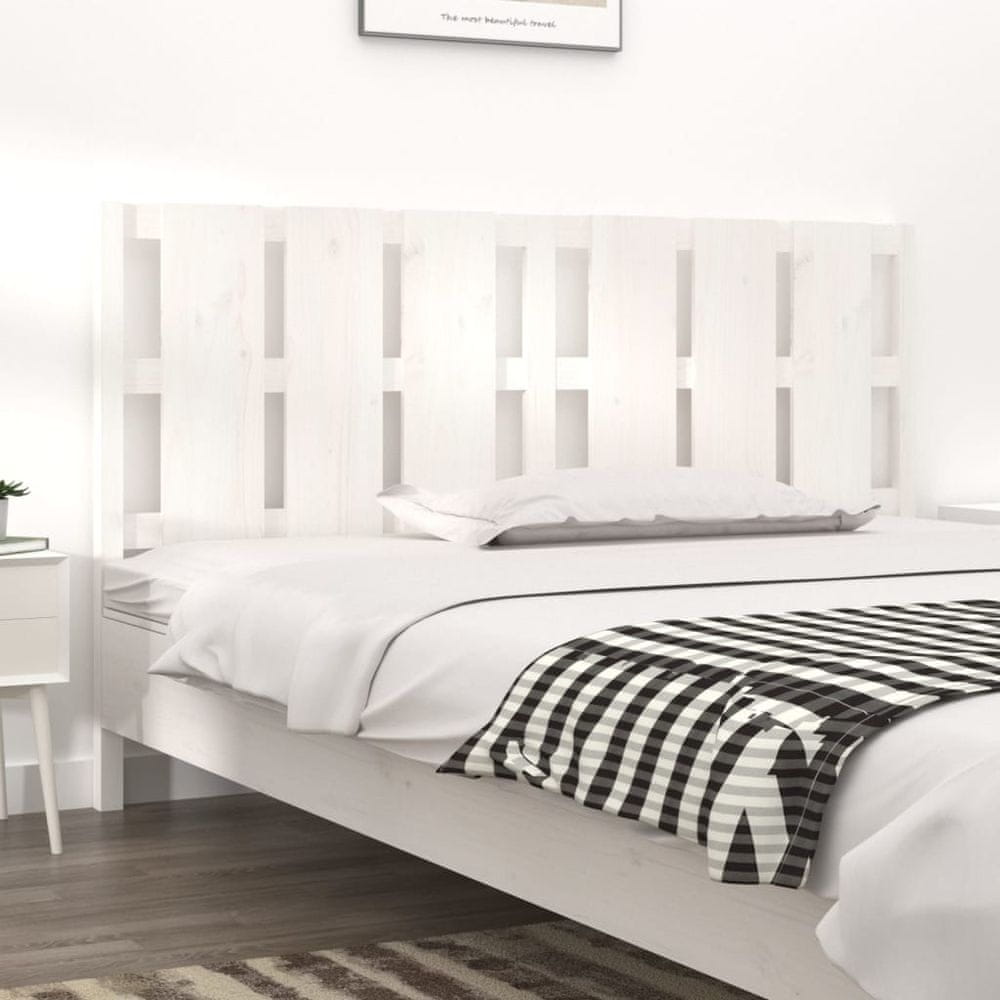 Vidaxl Čelo postele, biele, 185,5x4x100 cm, masívne borovicové drevo