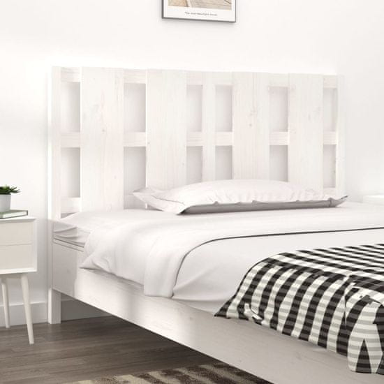 Vidaxl Čelo postele, biele, 140,5x4x100 cm, masívne borovicové drevo