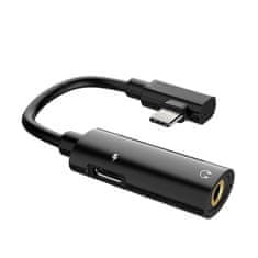 Universal Adapter HOCO LS19 2v1, audio konvertor USB-C - Jakck 3,5mm, čierna