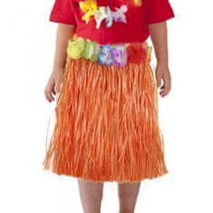 Sukňa detská havajská - Hawaii - oranžová - dĺžka 45 cm
