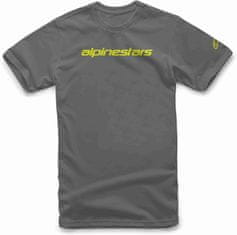 Alpinestars tričko LINEAR WORDMARK charcoal/fluo žlto-šedé M