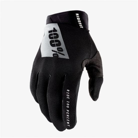 100% rukavice RIDEFIT černo-bielo-šedé