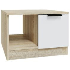 Vidaxl Konferenčný stolík biely a sonoma 50x50x36 cm spracované drevo