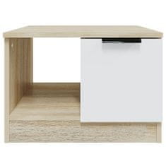 Vidaxl Konferenčný stolík biely a sonoma 50x50x36 cm spracované drevo