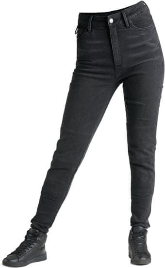 PANDO MOTO nohavice jeans KUSARI COR 01 Long dámske washed čierne