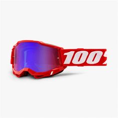 100% okuliare ACCURI 2 Neon Red mirror modro-bielo-červeno-fialové