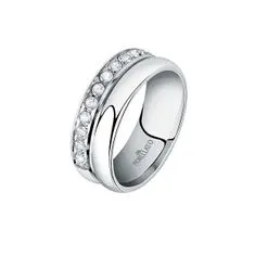Morellato Trblietavý oceľový prsteň s kryštálmi Bagliori SAVO160 (Obvod 56 mm)