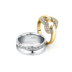 Morellato Trblietavý oceľový prsteň s kryštálmi Bagliori SAVO160 (Obvod 56 mm)